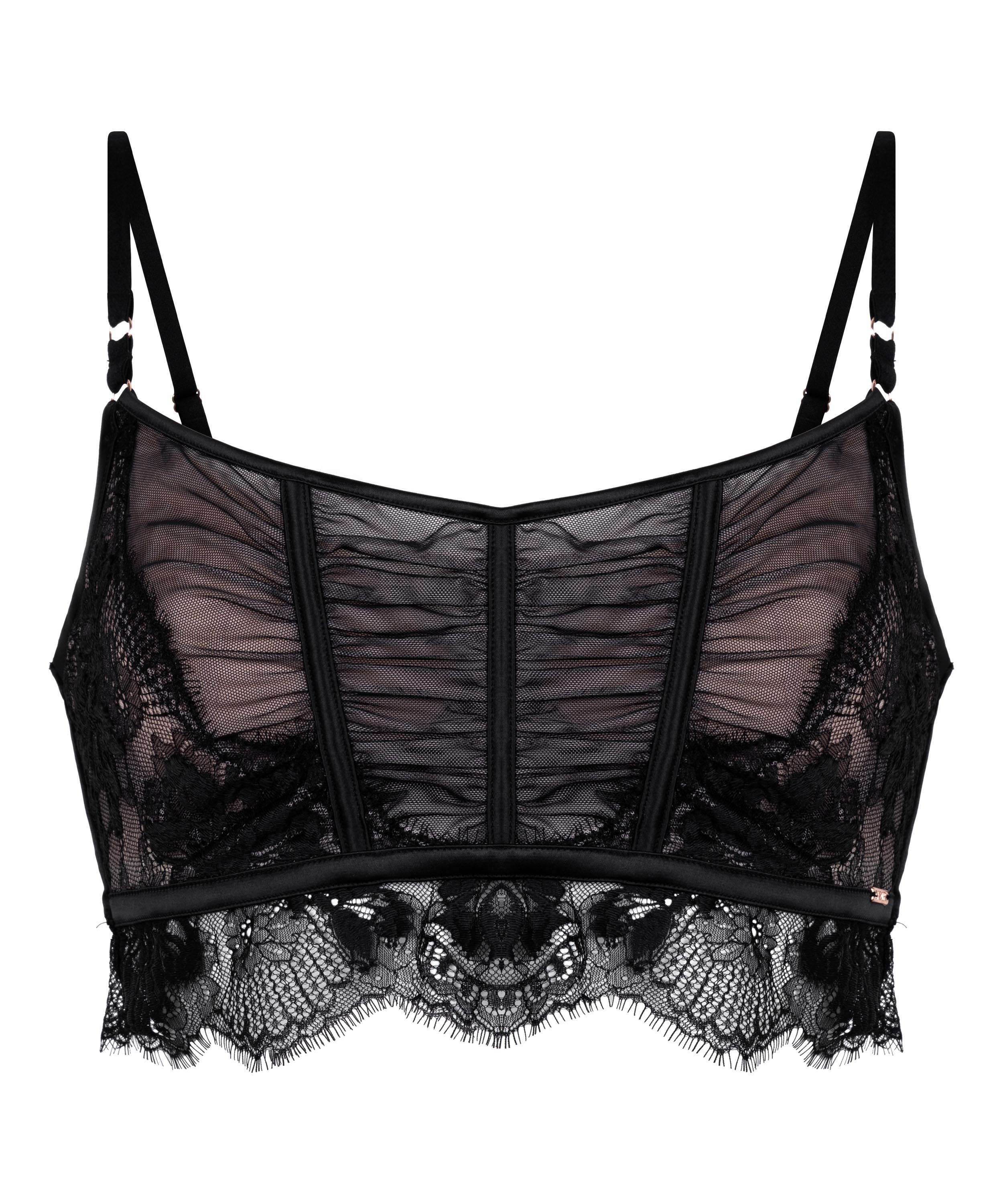 Cynthia Non-Padded Longline Underwired Bra, Black, main
