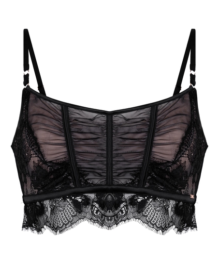 Cynthia Non-Padded Longline Underwired Bra, Black