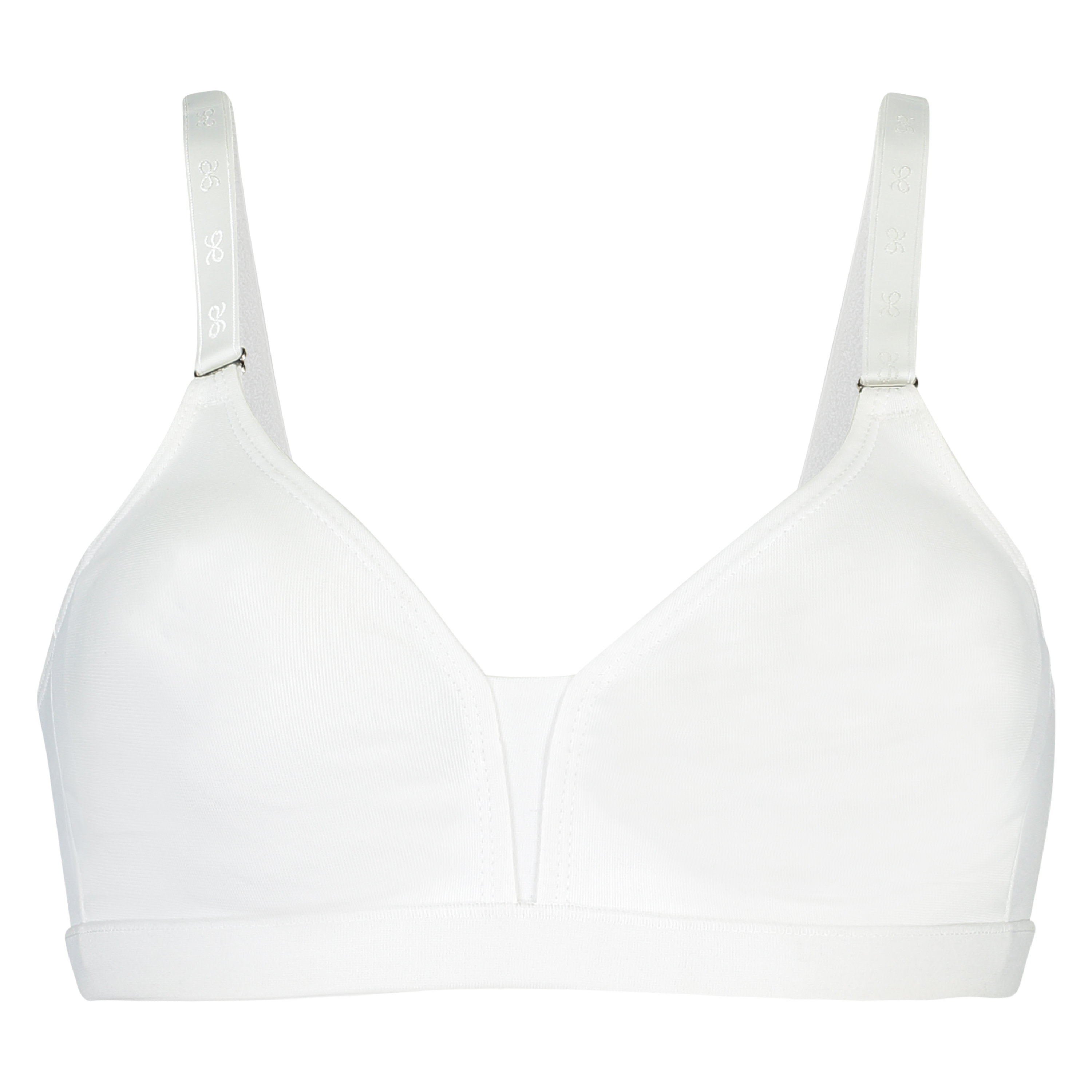 Non-Padded Non-Underwired Bra, White, main