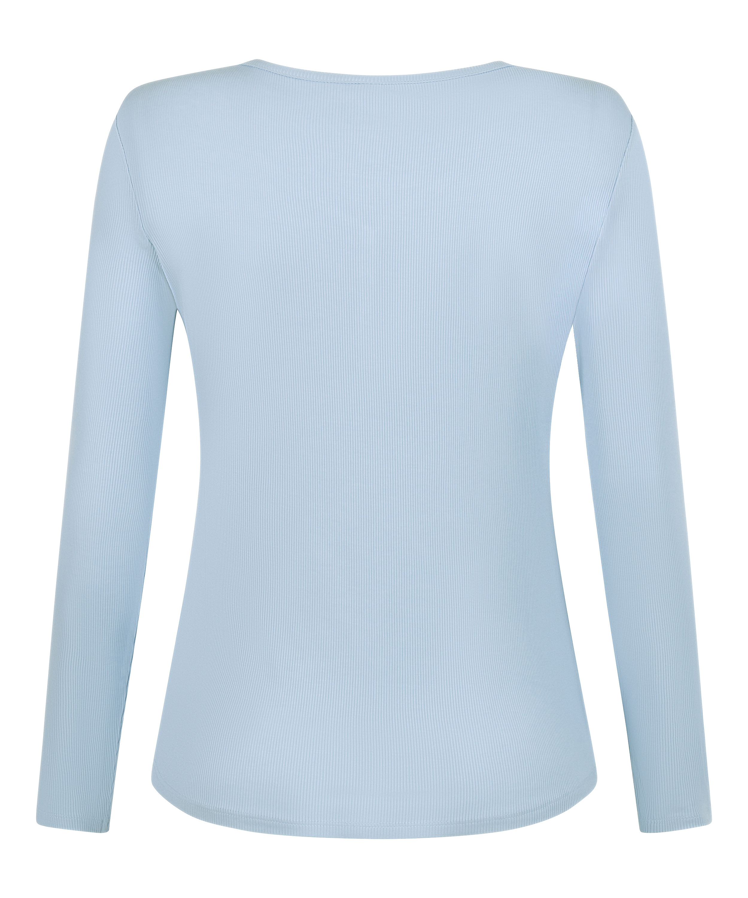 Longsleeved Pyjama Top Henley, Blue, main