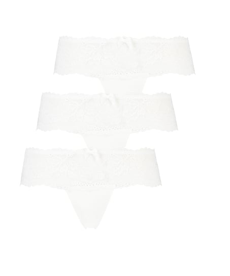 Florence 3-pack boxer thongs, White