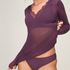 super soft Lace V-Neck shirt with Cashmere, Purple