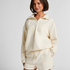 Top Half Zip Sporty Fleece, White