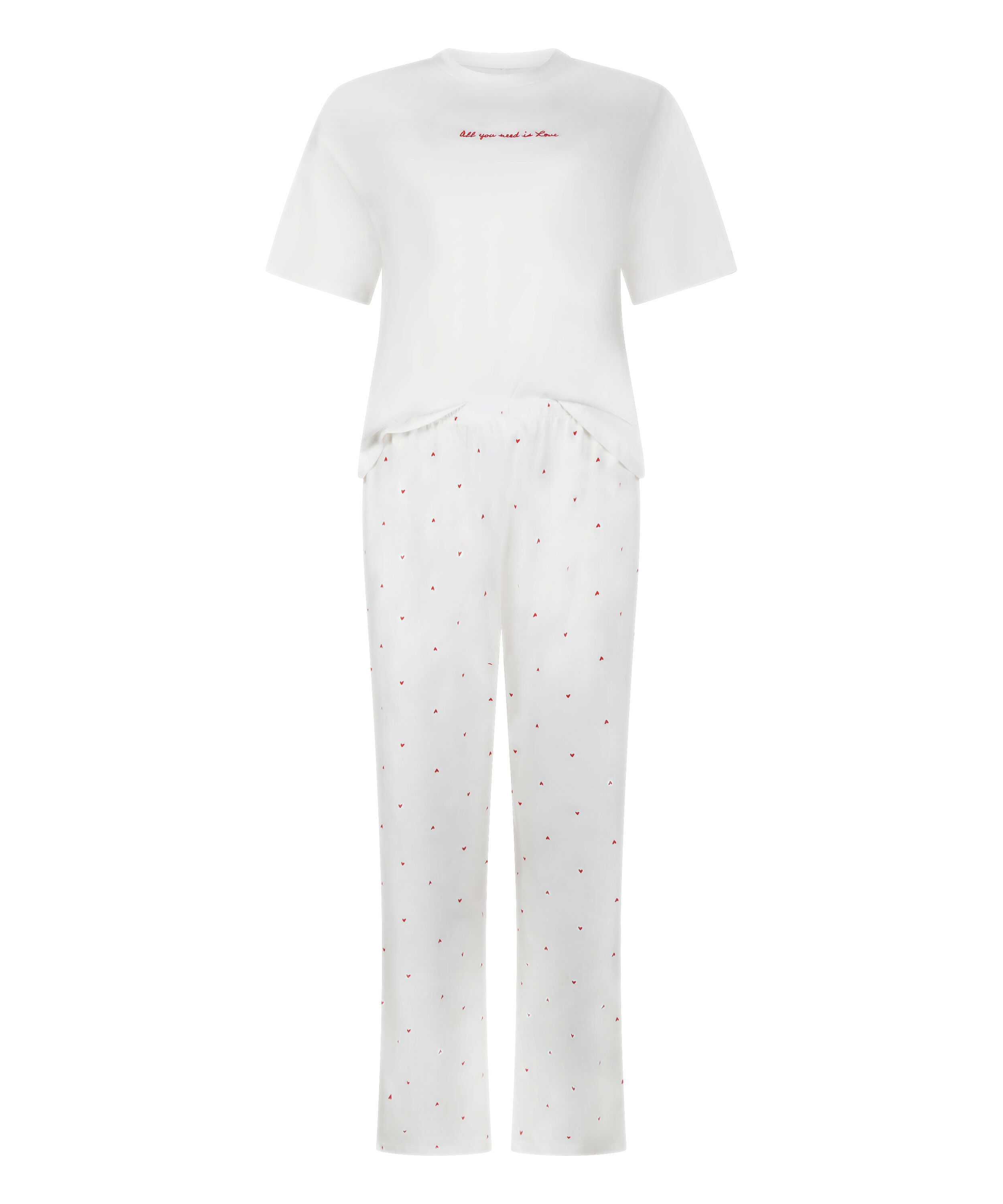 Pyjama Set Cotton Print, White
