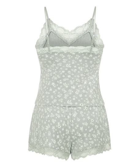Lace Jersey  Pyjama Set, Green