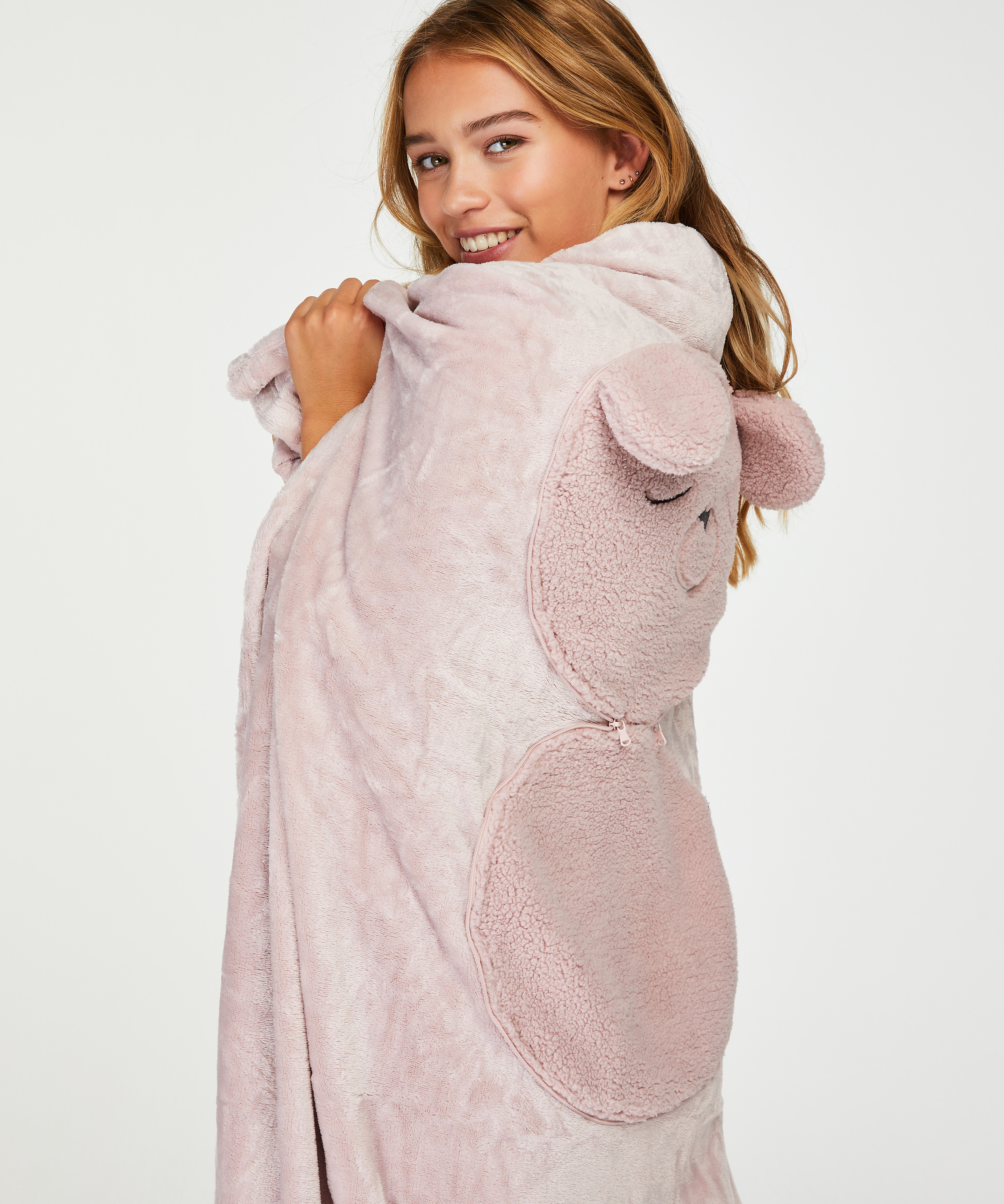 Cosy Bear Throw, Purple, main