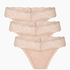 3 Pack Madison Thong, Beige