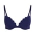 Scallop push-up underwired bikini top Cup A - E, Blue