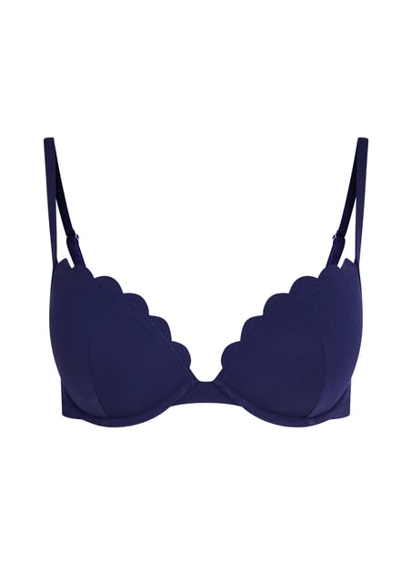 Scallop push-up underwired bikini top Cup A - E, Blue