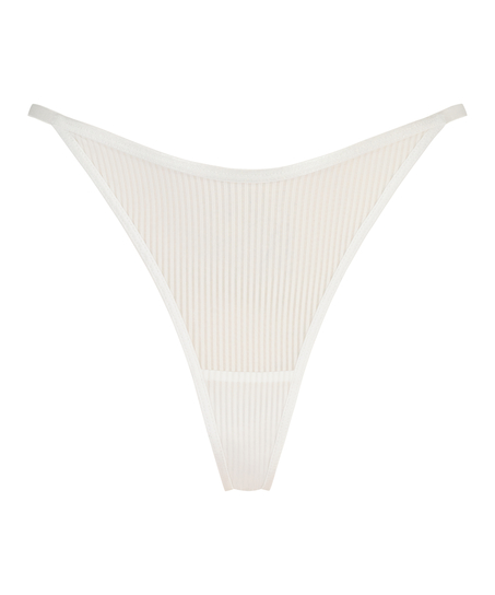 Kaiden High Leg Thong, White
