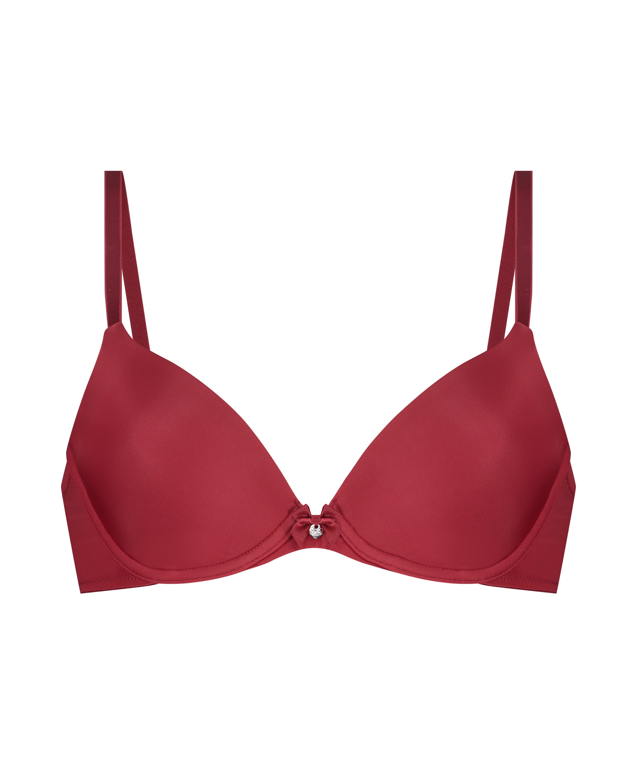 Plunge Padded Underwired Bra, Red, main