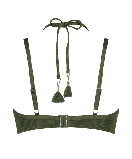 Scallop Padded Underwired Bikini Top, Green