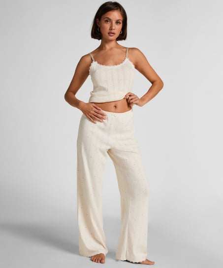Pointelle Pant, White