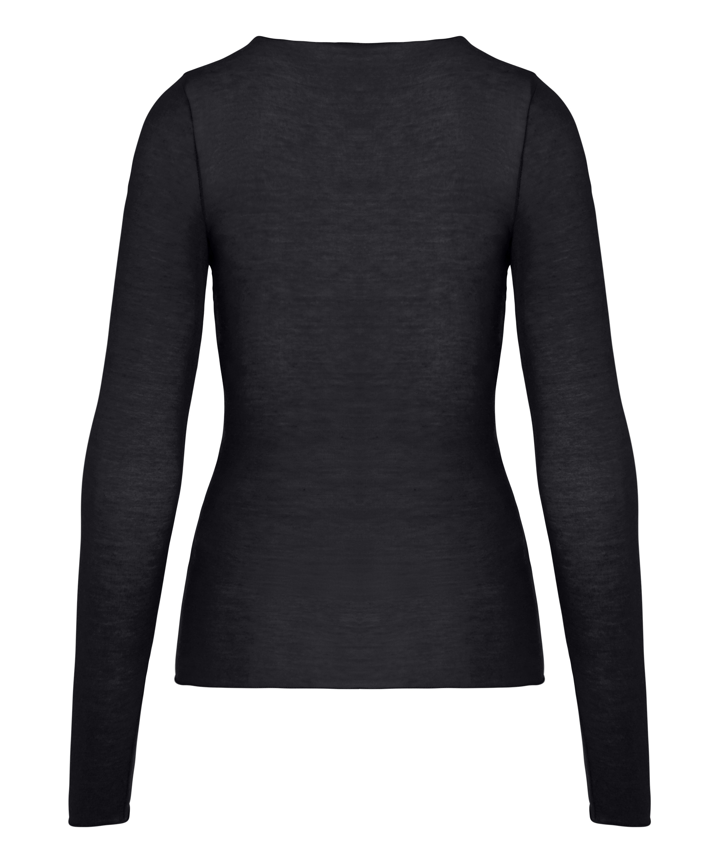 super soft Lace V-Neck shirt with Cashmere, Black, main