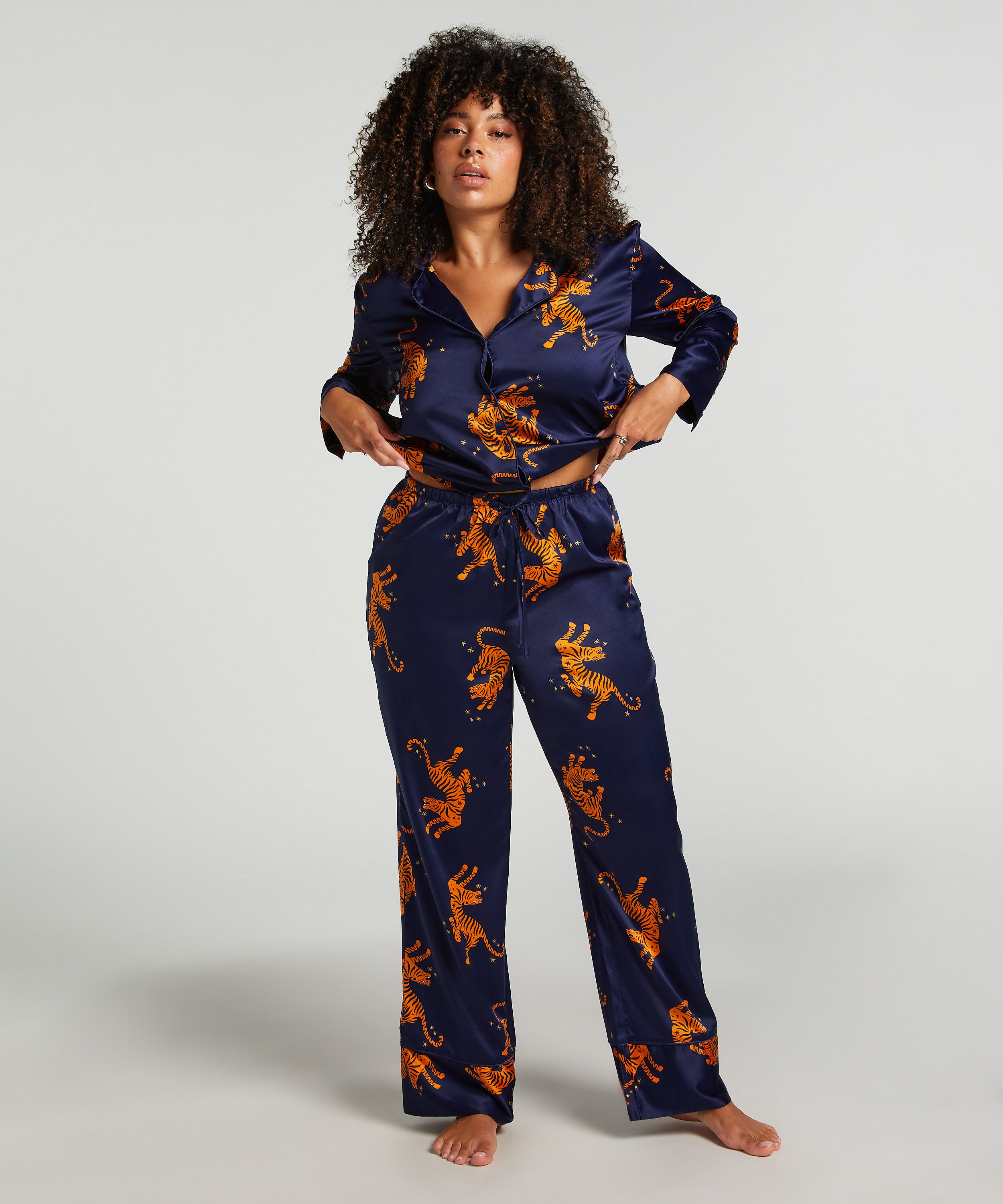 Satin Trousers, Blue, main