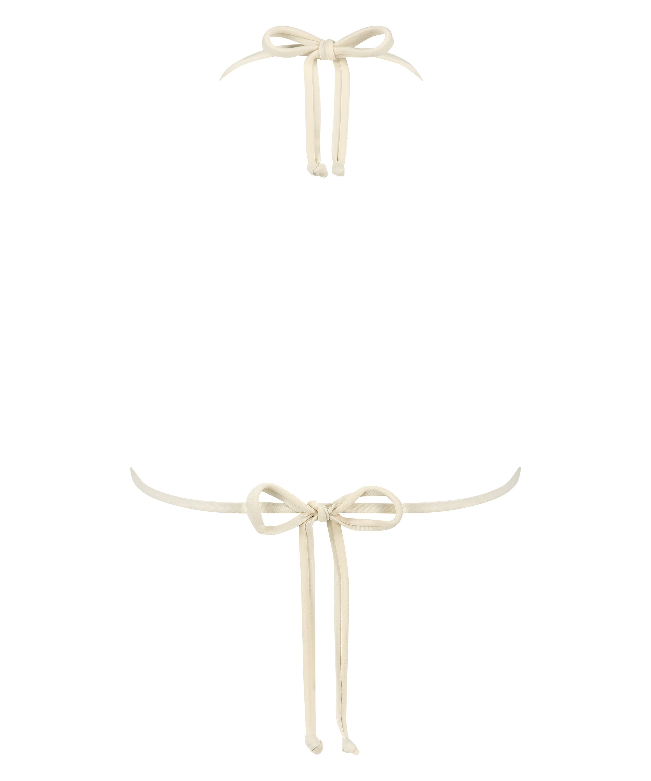 Triangle Crochet Bikini Top, White, main