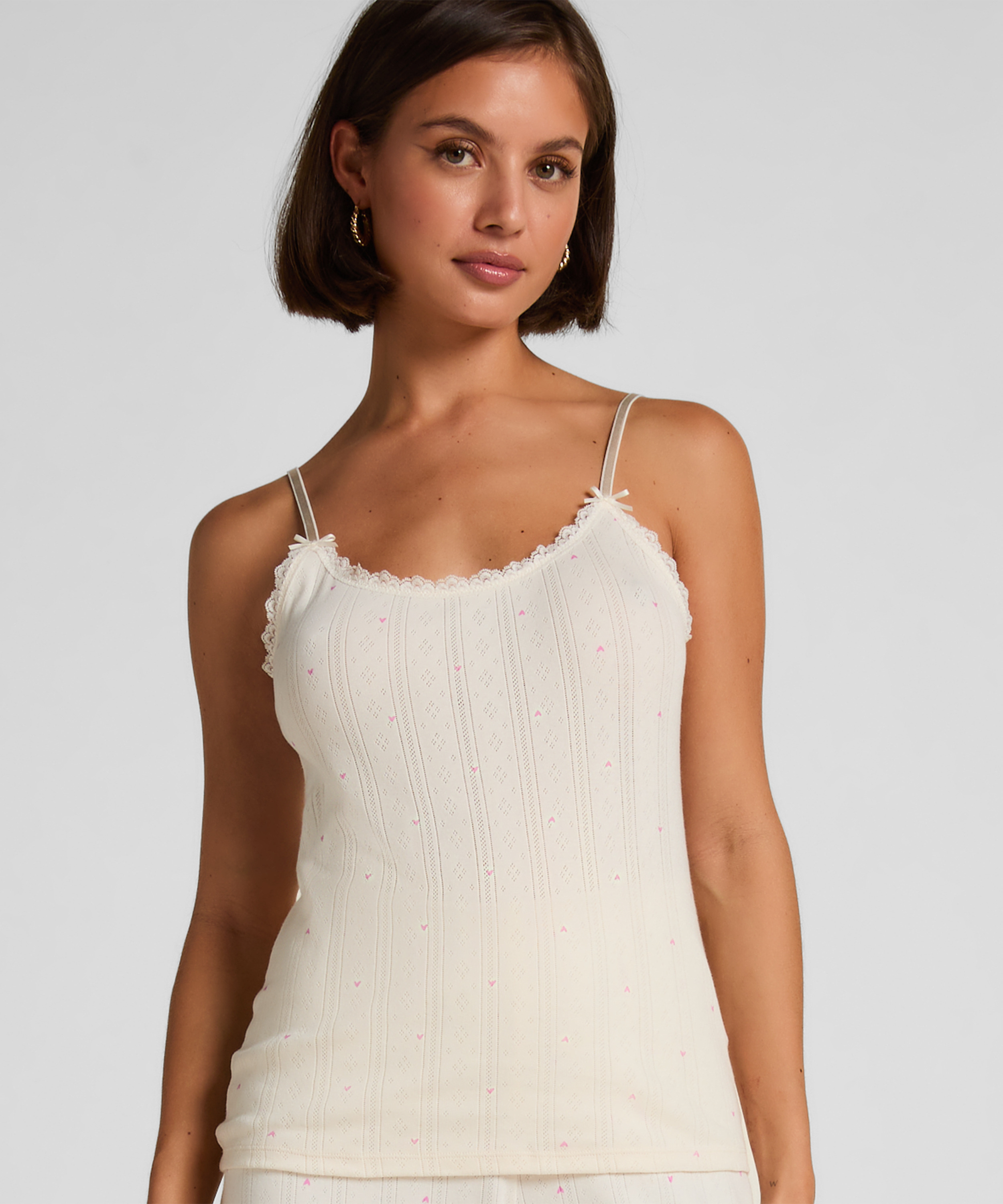 Pointelle Cami, White, main