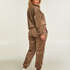 Velour top with long sleeves, Brown