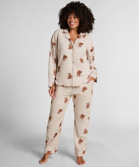 Jacket Flannel Twill Bear, Beige