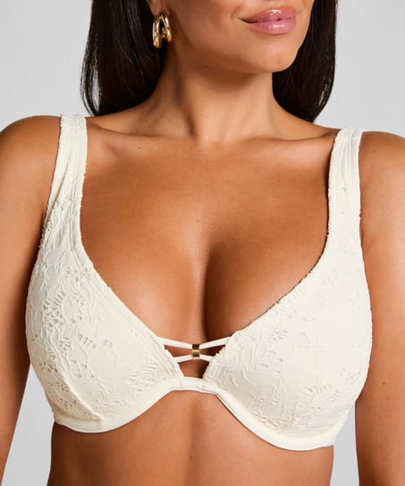 Crochet Bikini Top, White