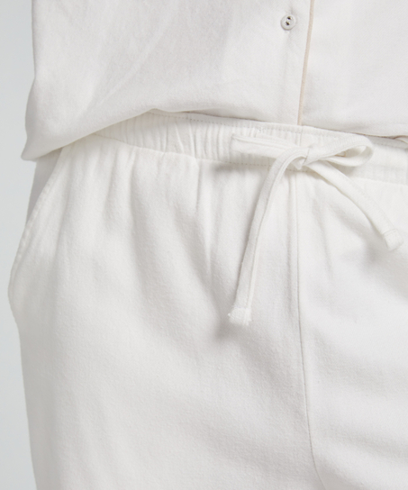 Flannel Pyjama Pants, White