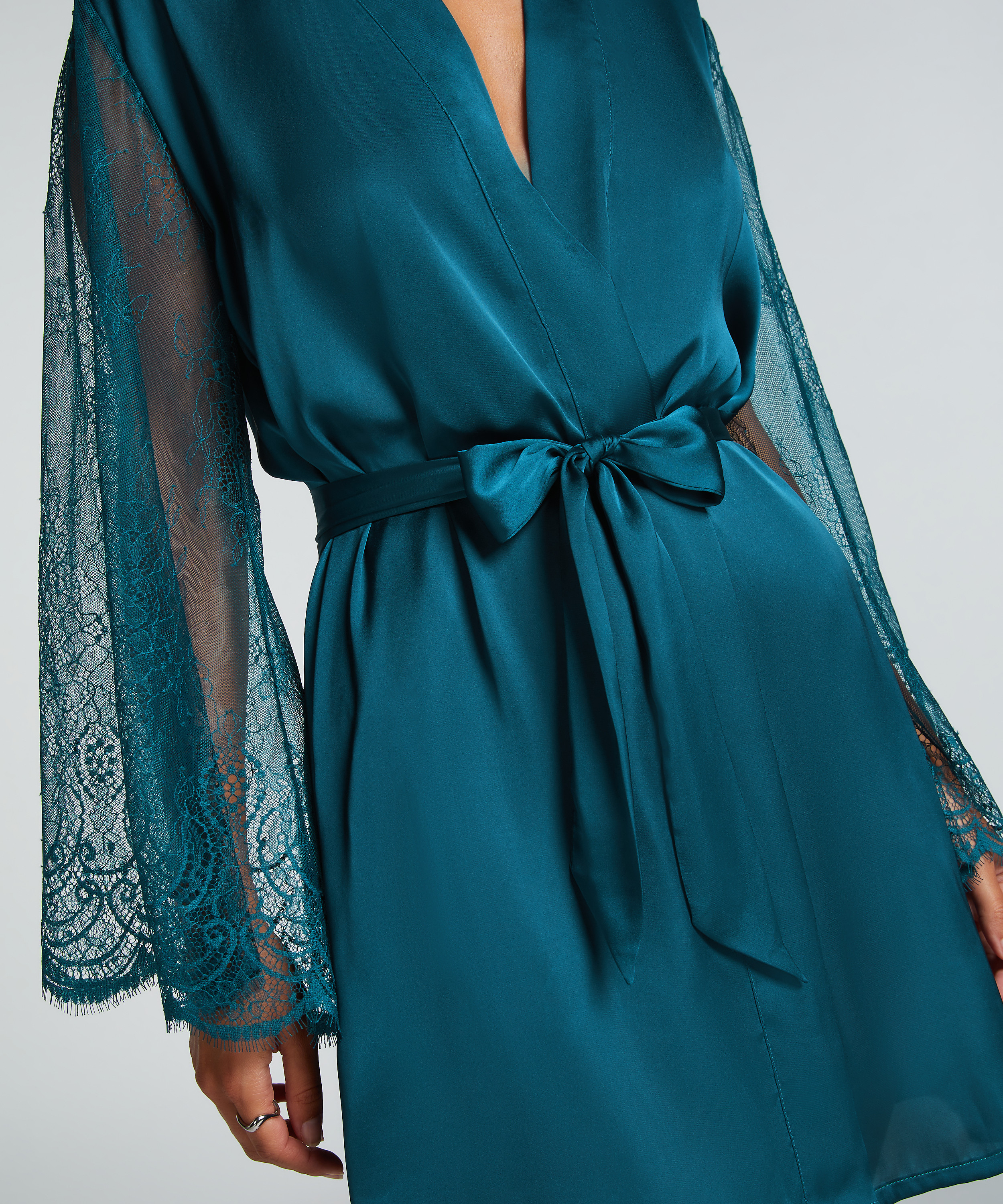 Satin Kimono, Blue, main