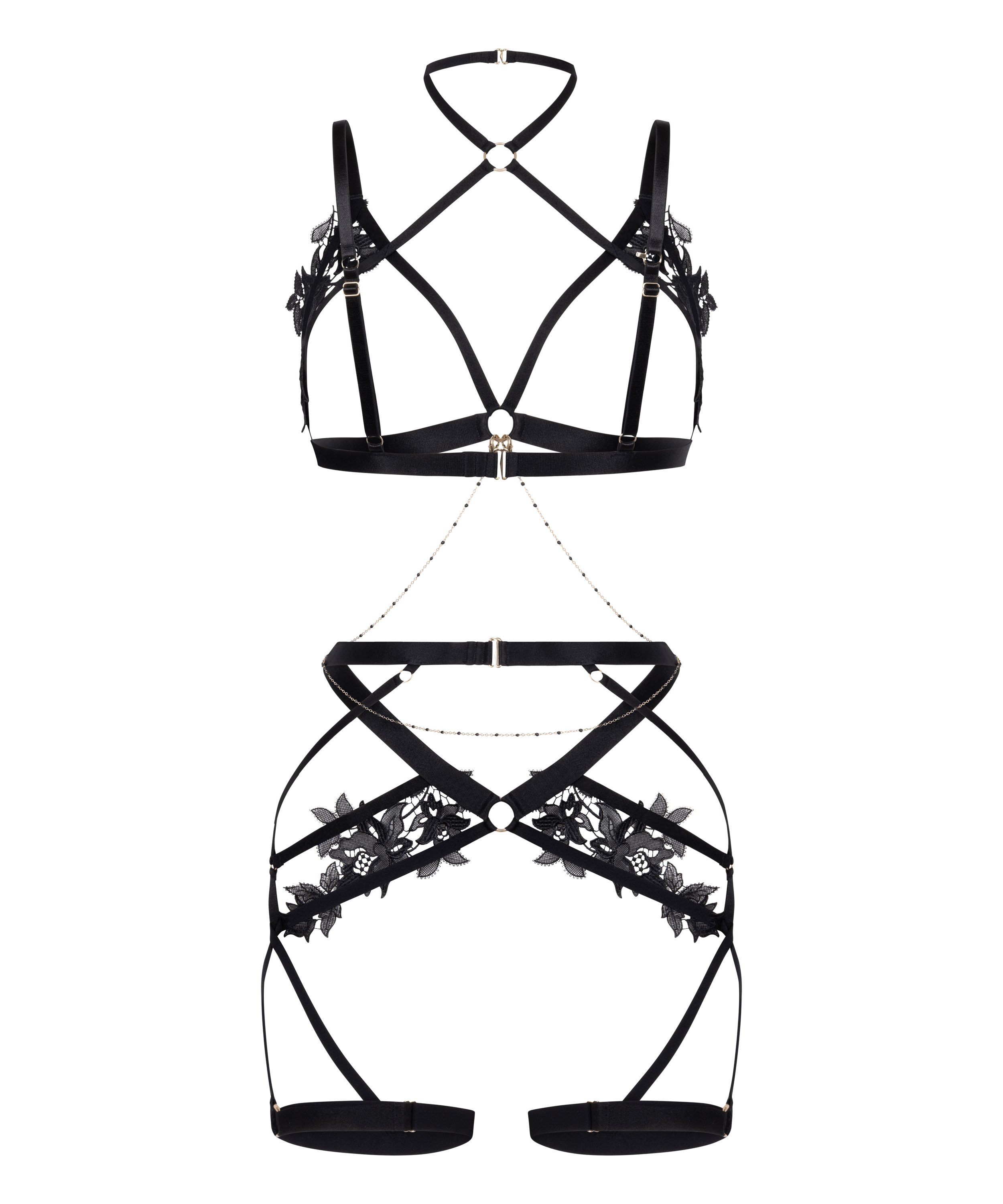 Applique Harness, Black, main