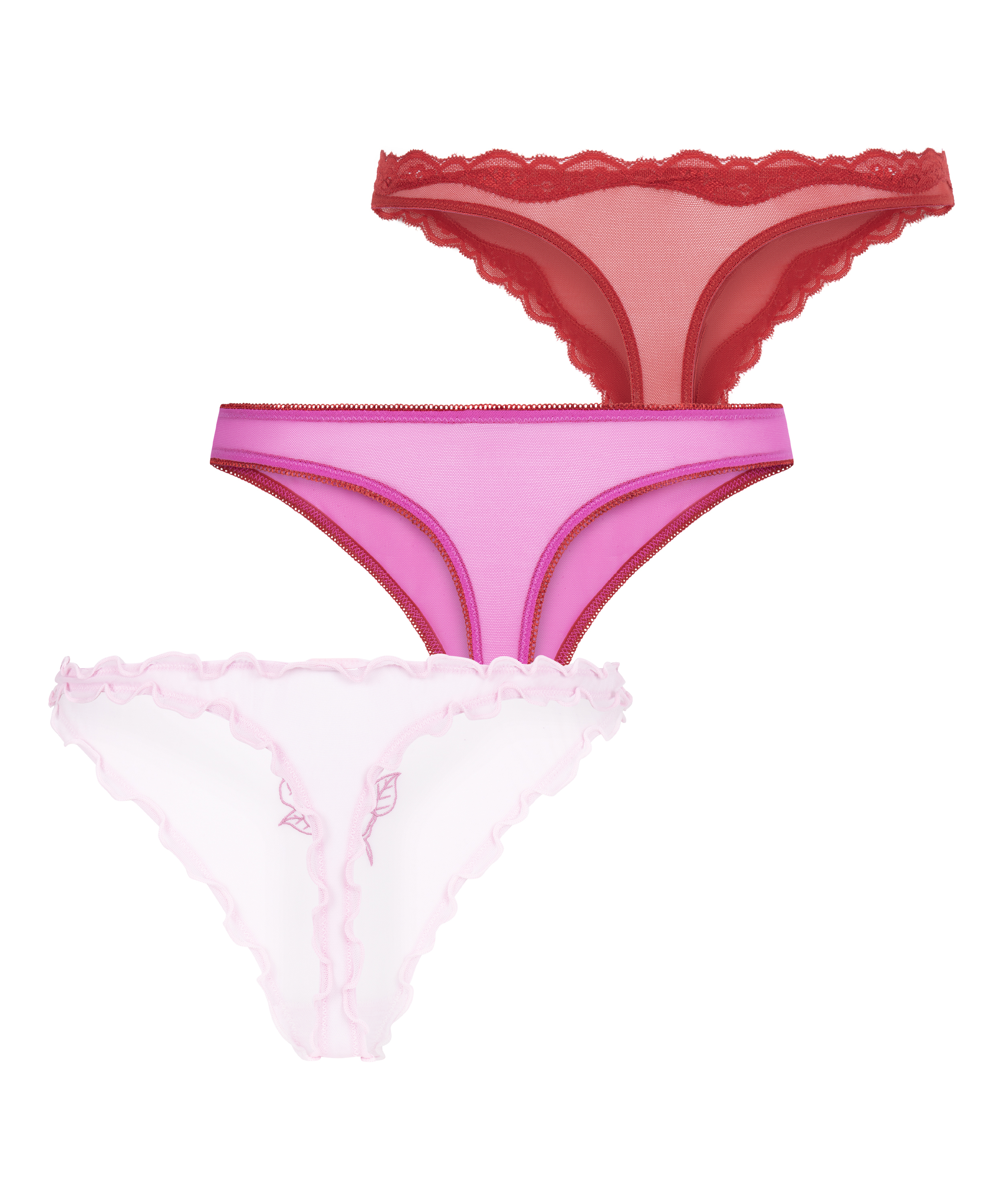 Valentine Thong 3-Pack Giftset, Red, main