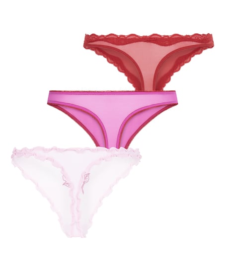 Valentine Thong 3-Pack Giftset, Red
