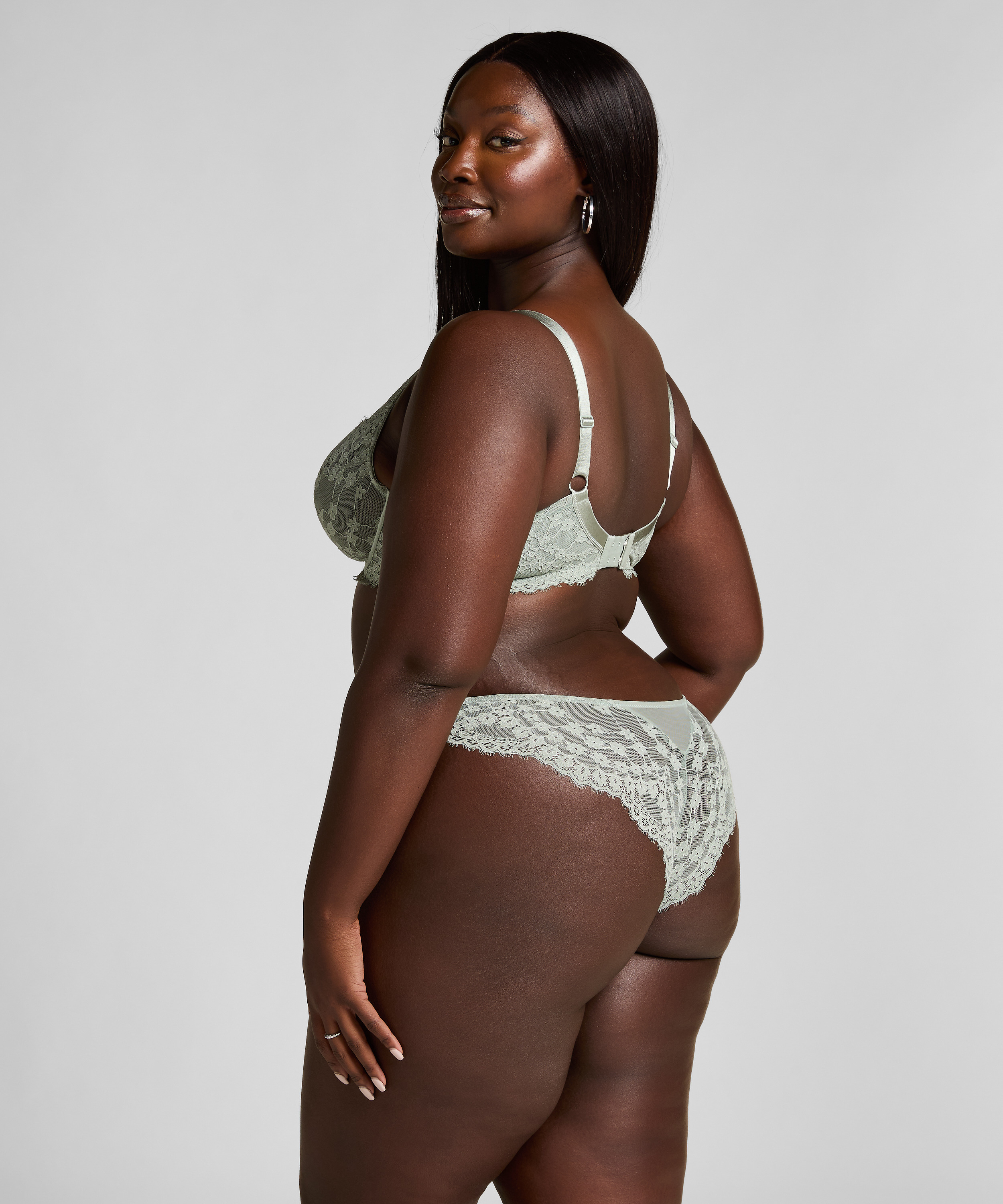Daisy Non-Padded Underwired Bra, Green, main