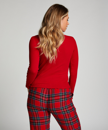 Long-Sleeved Pyjama Top, Red