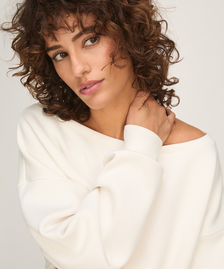 Top Viscose Boatneck, White