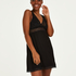 Grafic jersey lace slip dress, Black
