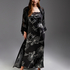 Lotus long chiffon kimono, Black
