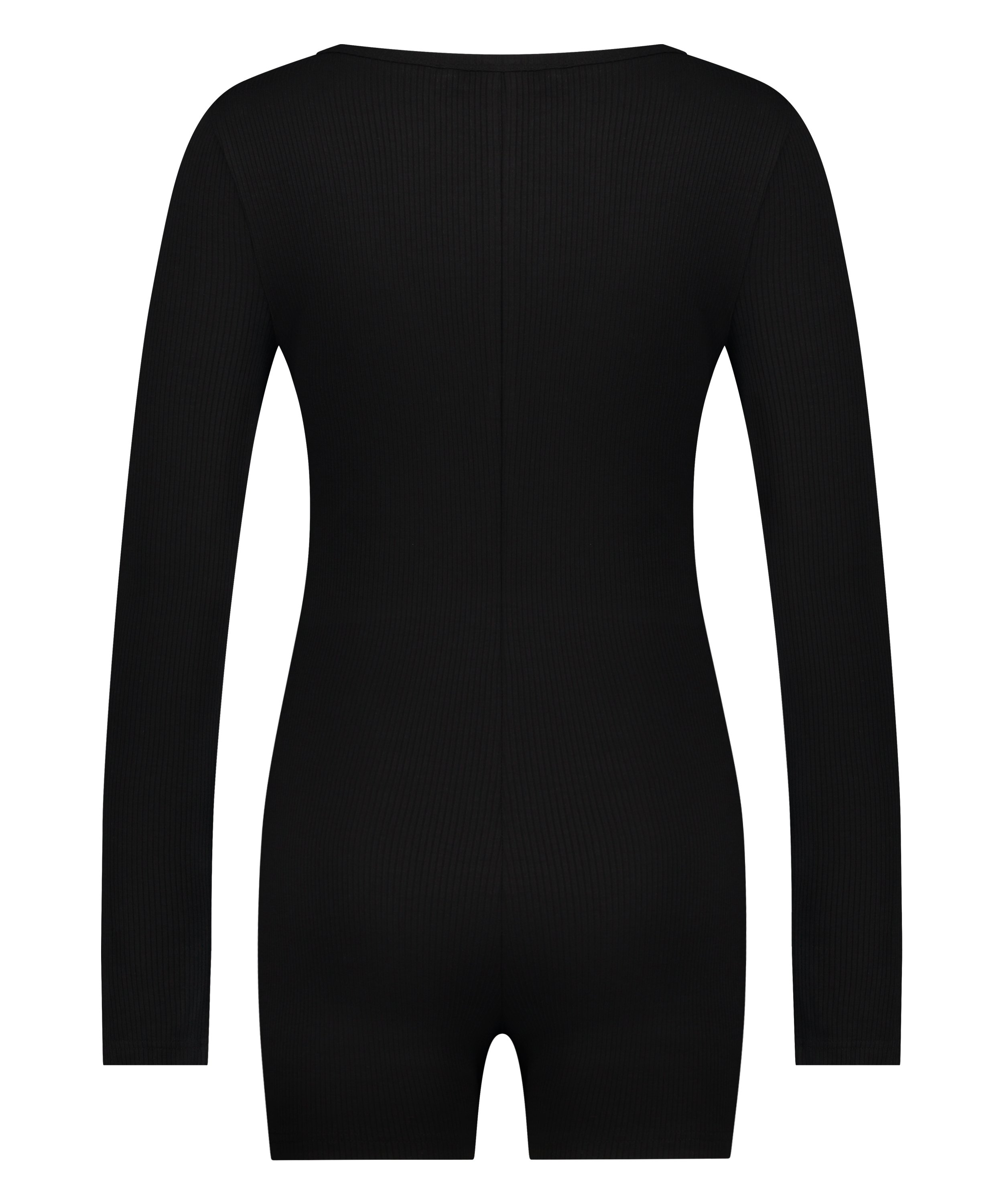 Brushed Short Onesie, Black, main