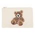 Bear Beaded Pouch, Beige