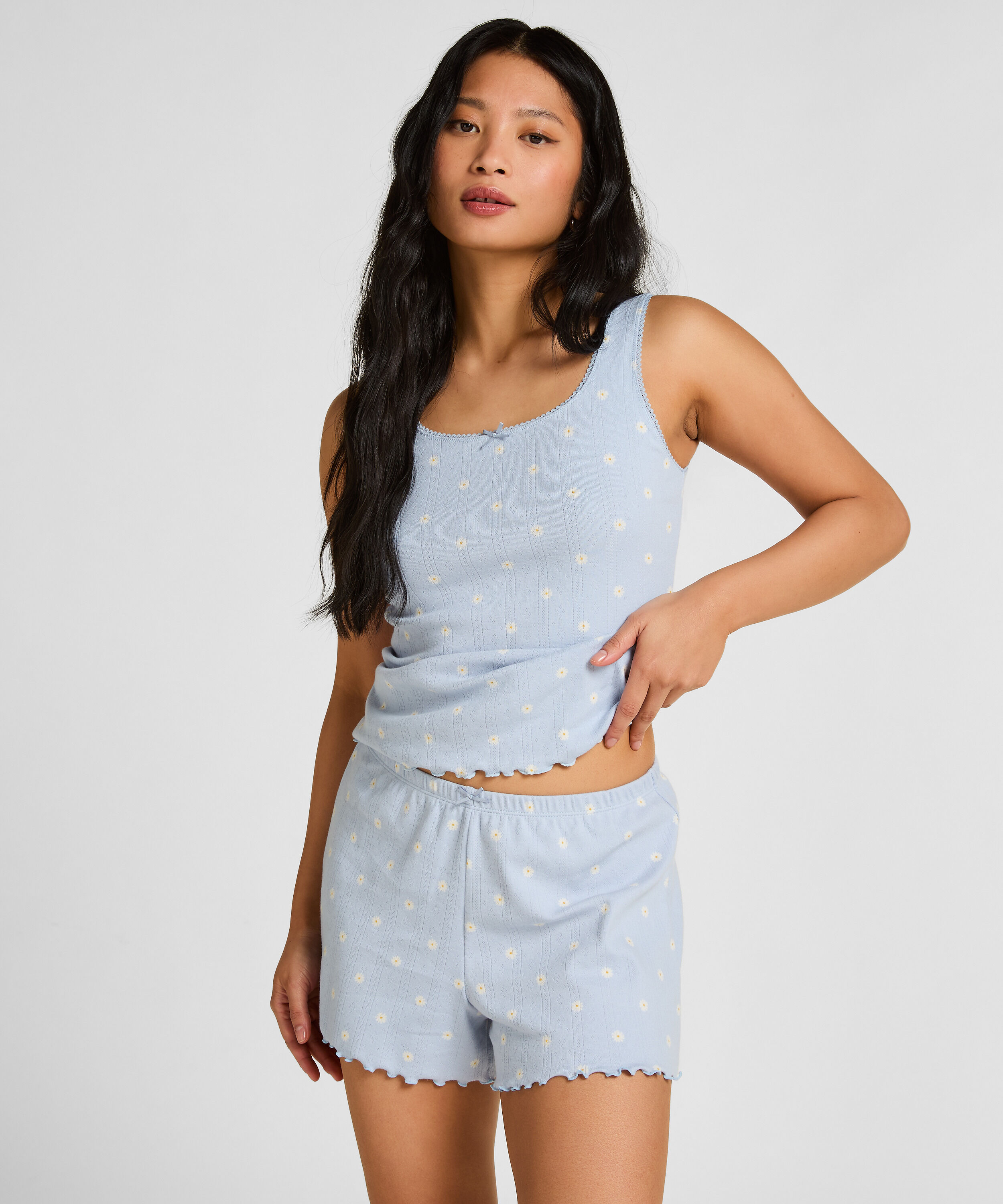 Short Pointelle, Blue