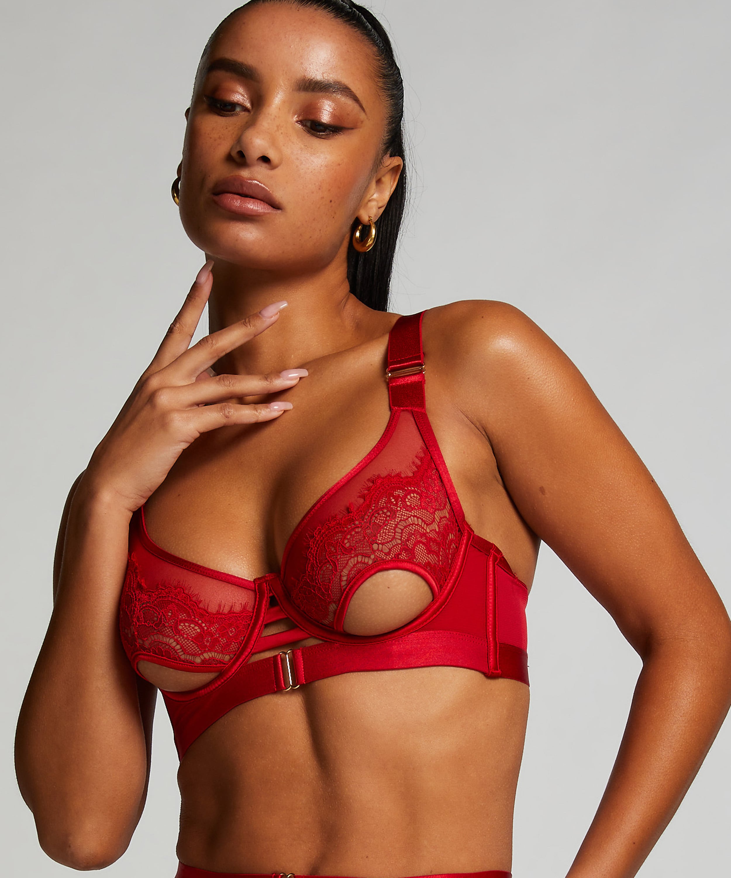 Aurelia Non-Padded Underwired Bra, Red, main