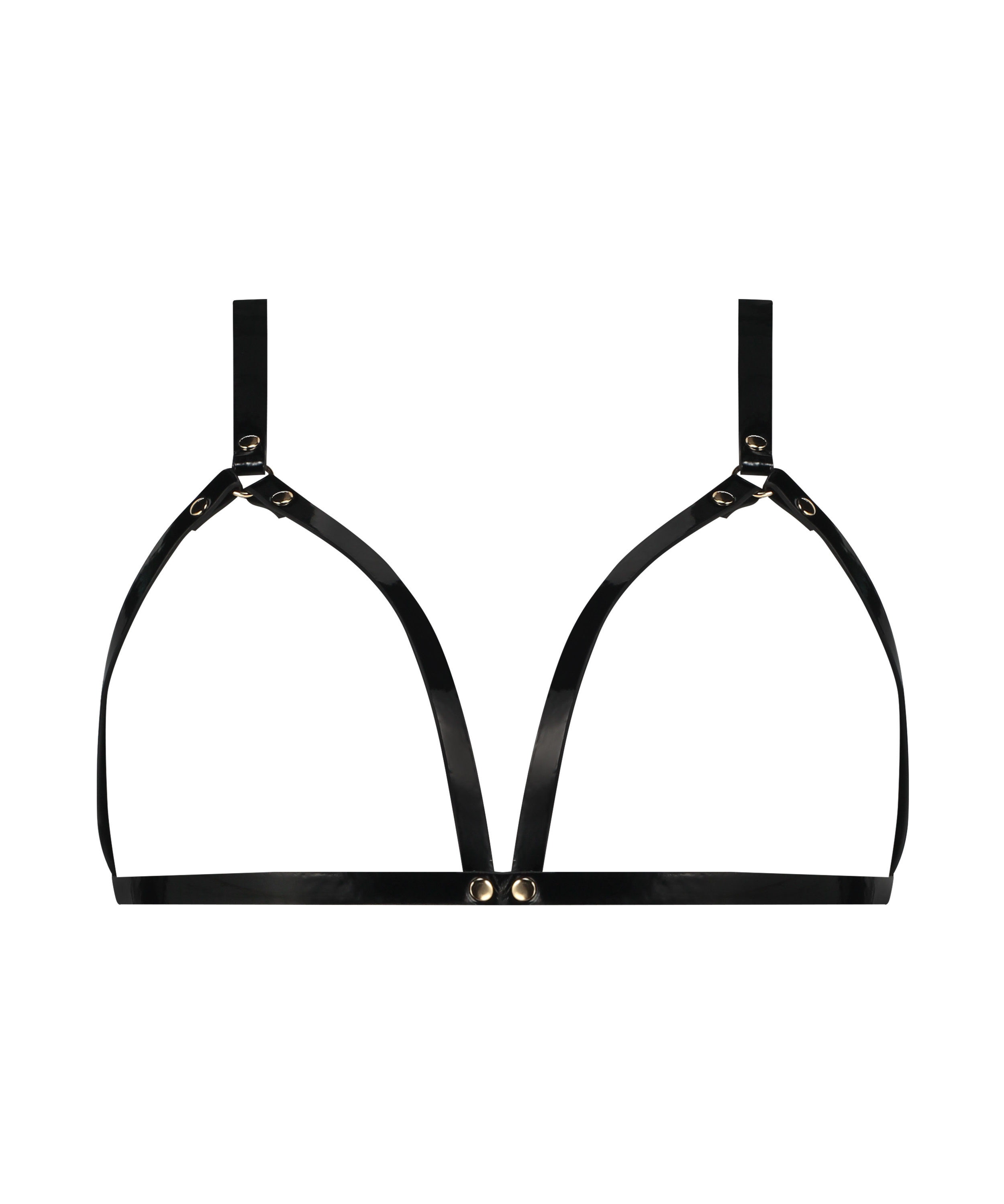 Faux Leather Bralette, Black, main