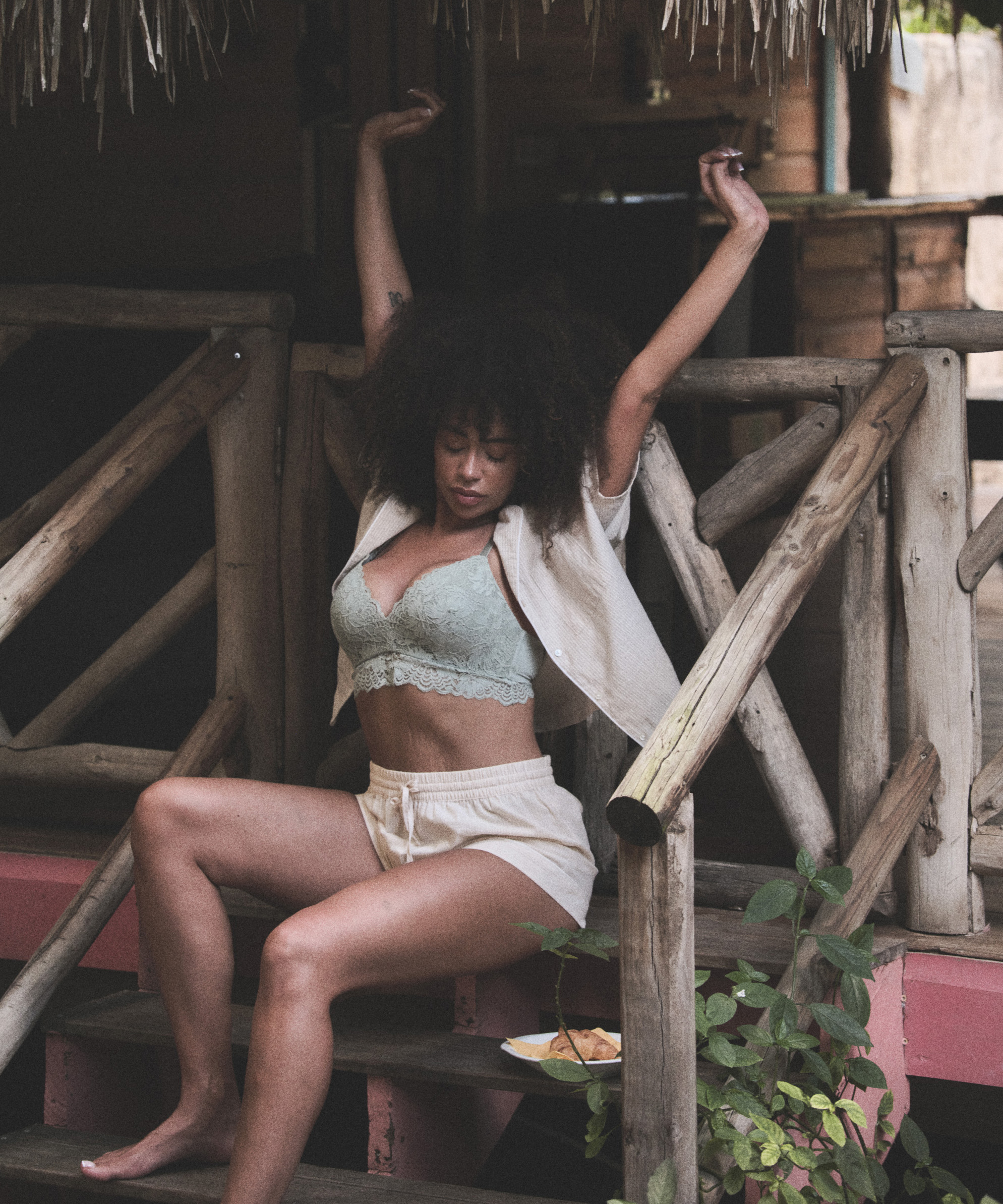 Cotton shorts, Beige, main