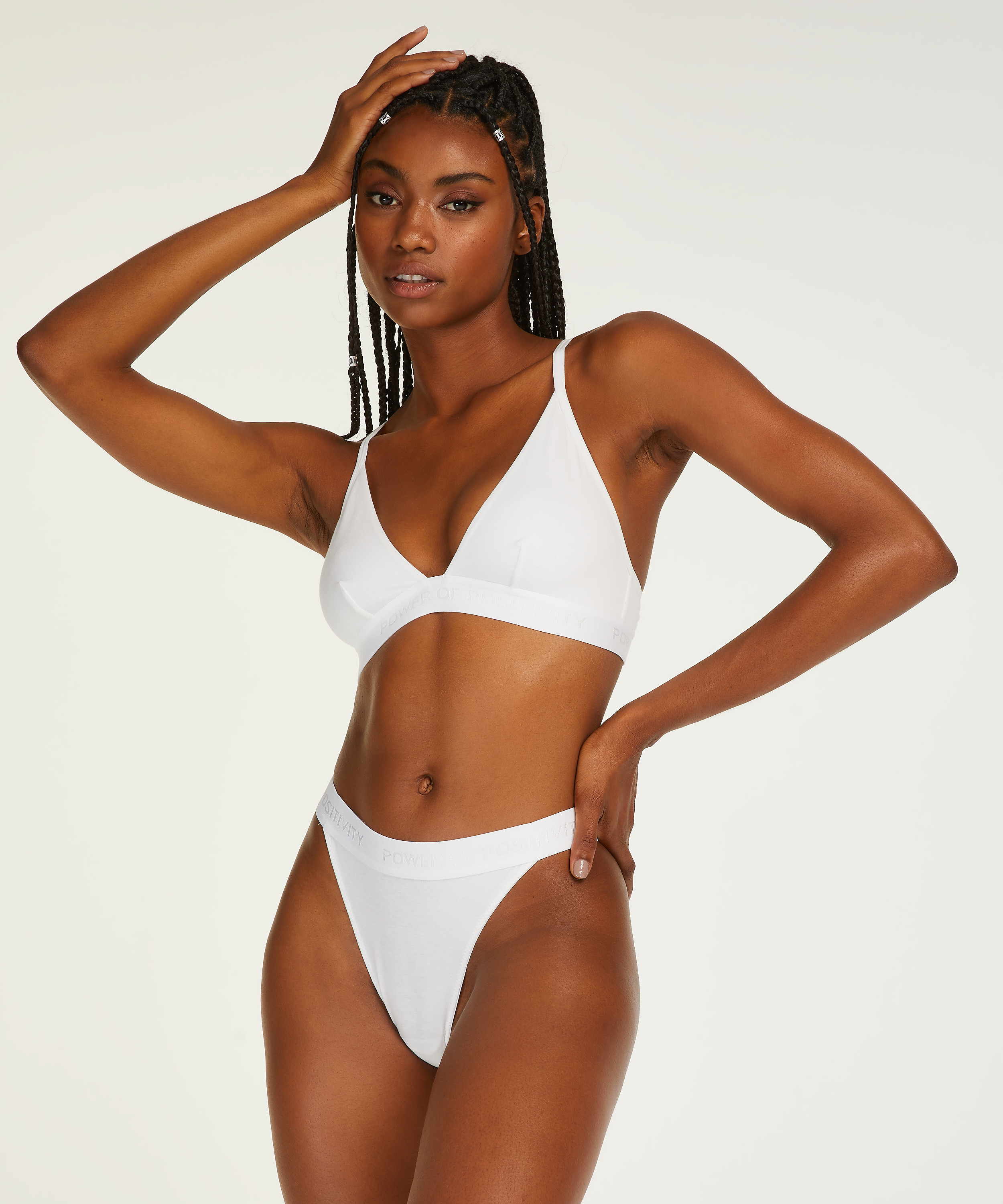 Cutie Triangle Bralette, White, main
