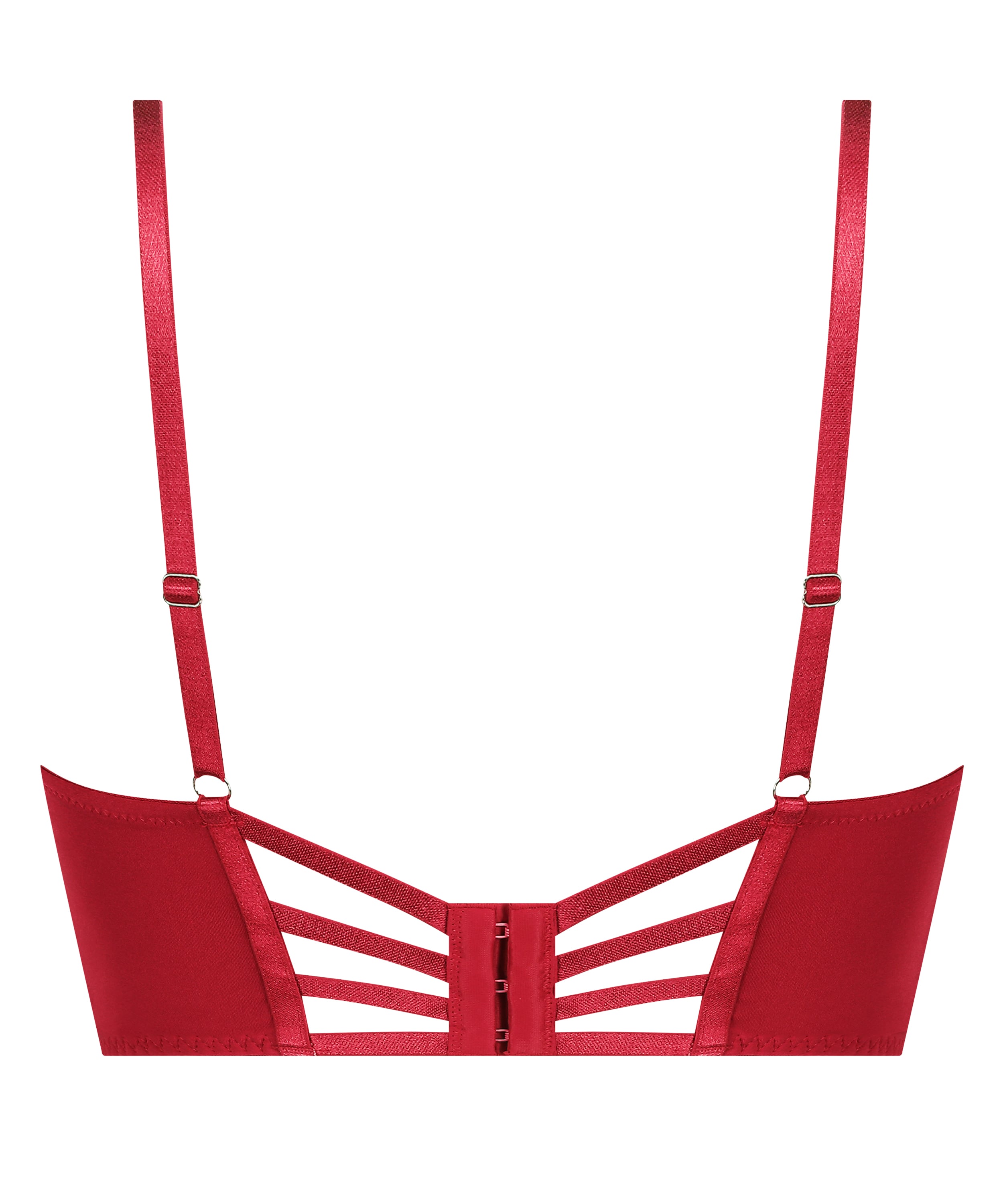 Charlotta Padded Underwired Longline Push-Up Bra, Red, main