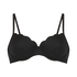 Scallop non-padded underwire bikini top, Black
