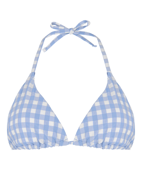 Amalfi Triangle Bikini Top, Blue