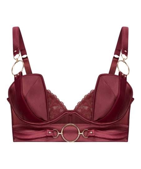 Marjolein Padded Underwired Longline Bra, Red