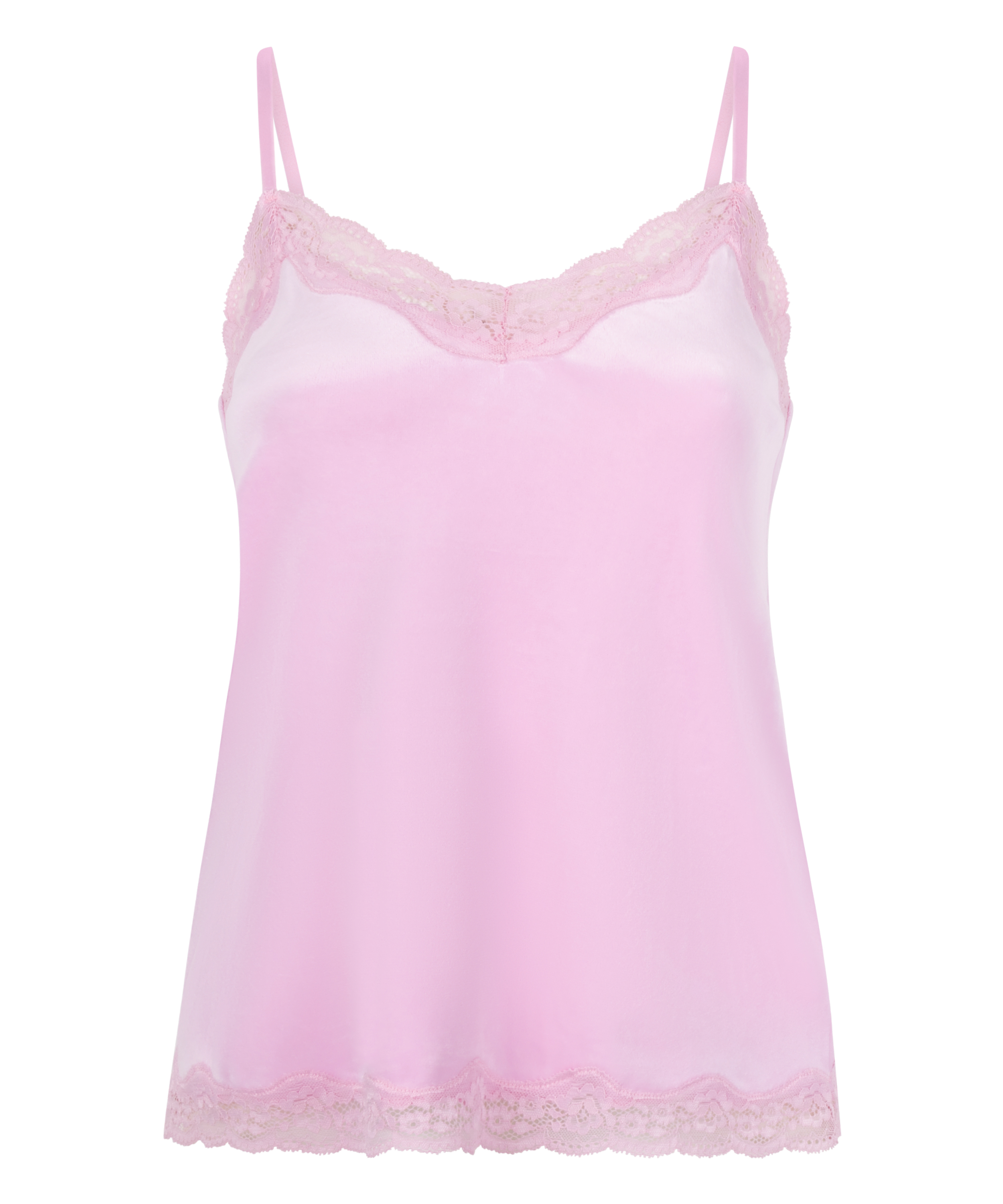 Velours Lace Cami Top, Pink, main