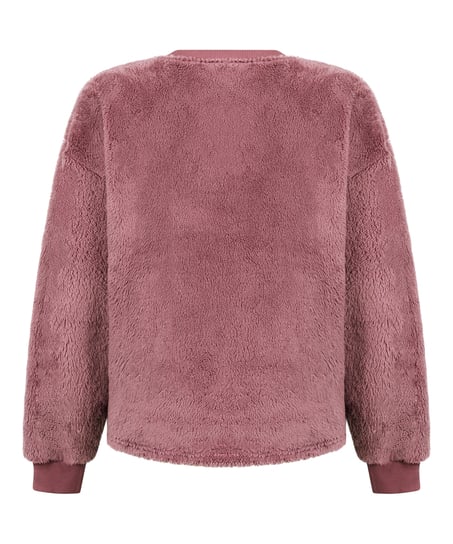 Longsleeved Top Fluffy Fleece, Pink