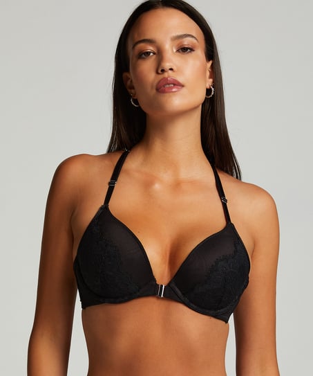 Lorena Padded Underwired Push-Up Bra, Black
