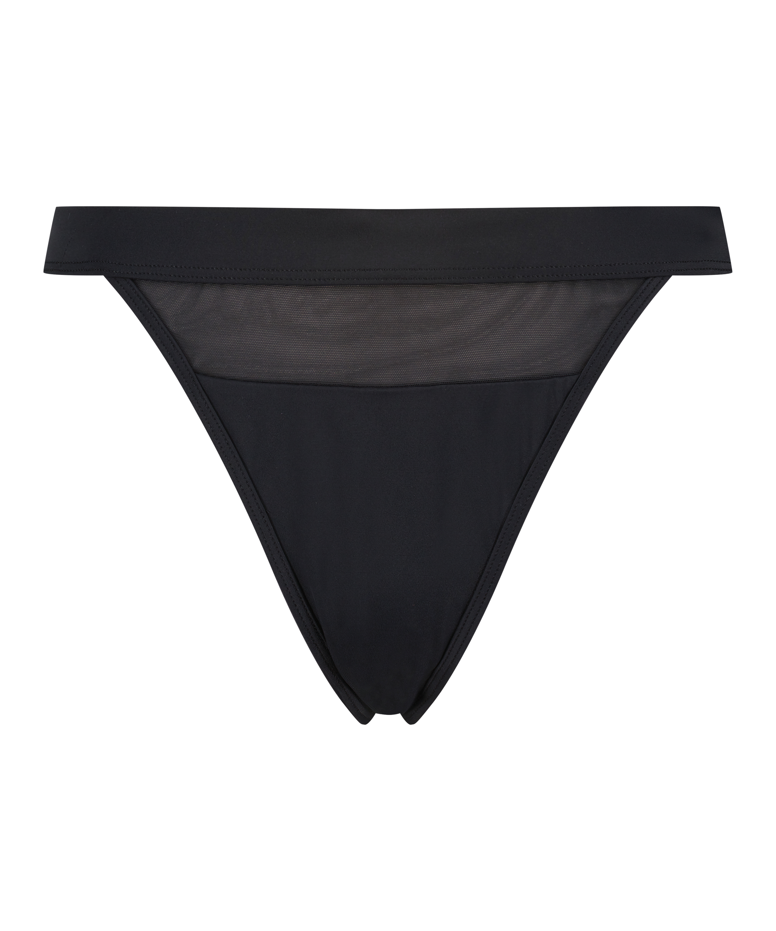 Mesh cheeky bikini bottoms, Black, main
