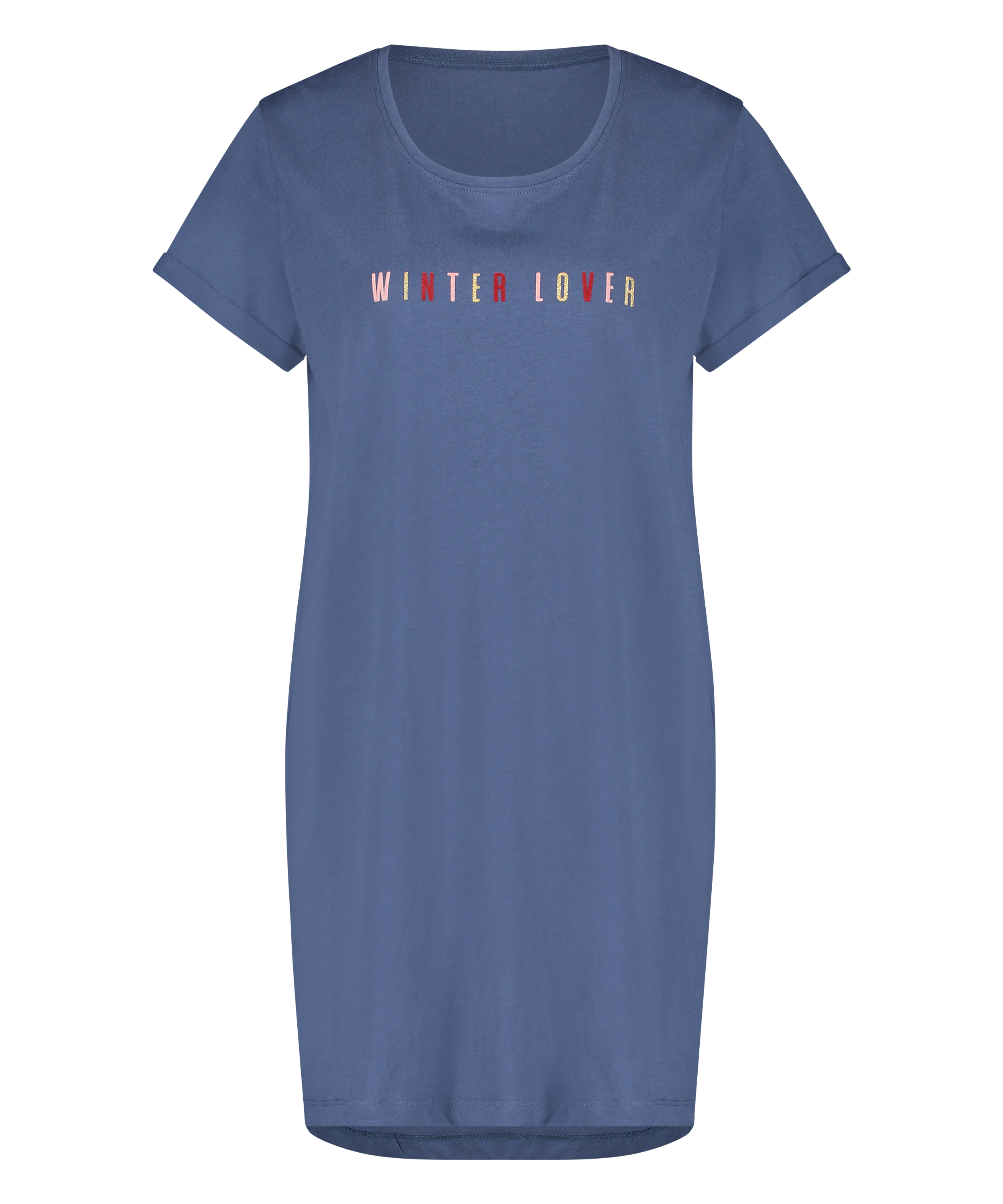 Round Neck Nightshirt, Blue, main